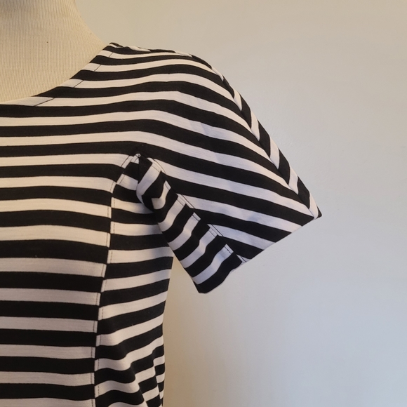 J.Crew Black & White Striped T Shirt Dress XXS - Picture 5 of 9